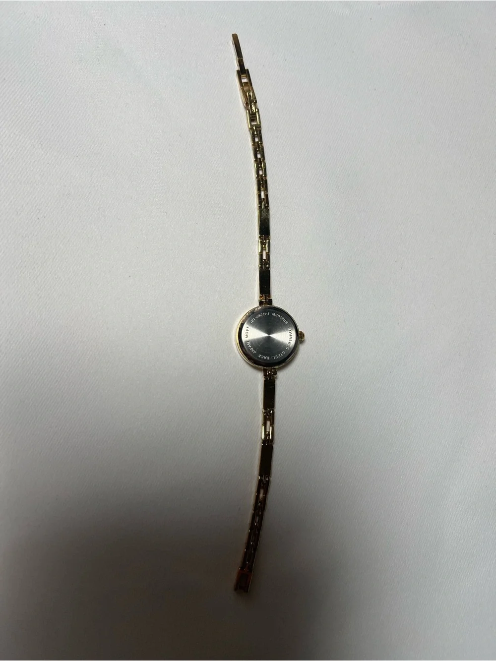 QUARTZ Watch Women Gold Tone Rhinestone Thin Band Needs Battery
